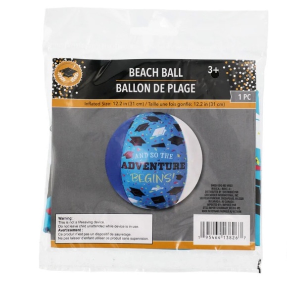 Graduation 12.2” Inflatable Beach Pool Volley Ball NWT - Picture 2 of 7